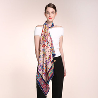 90CM*90CM Women Mulberry Silk Printing Square Scarves Casual Ladies Pure Silk Scarf Shawl