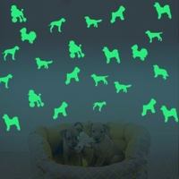 9PCS Fluorescent Glow In The Dark Cartoon Dog Wall Sticker Decal