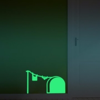 9x16cm Fluorescent Glow In The Dark Mouse Hole Wall Sticker
