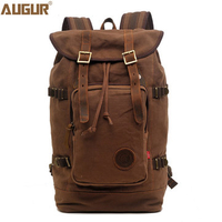 AUGUR Men Canvas Vintage Travel Backpack Outdoor Travel Retro Large Capacity Bag