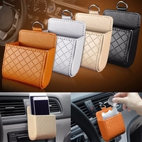 Auto Car Phone Pocket Accessories Air PU Box Organizer Vehicle Debris Bag Holder