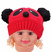 Baby Boys Girls Kid Cute Panda Soft Knit Crochet Hat Winter Warm Beanie Cap