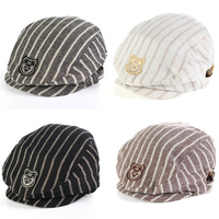 Baby Infant Boy Stripe Autumn Beret Cap Casual Peaked Baseball Hat
