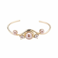 Balancing Style Vintage Alloy Bracelet Rhinestone Pink Pearl Bracelet