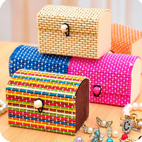 Bamboo Liubian Table Desktop Storage Box Jewelry Earring DIY Organizer