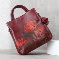 Bernice Women Handmade Brush-off Leather Emboss Handbag