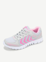 Big Size Casual Color Match Sport Breathable Mesh Lace Up Sneakers