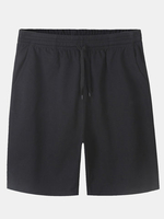 Big Size Mens Knee-length Elastic Waist Solid Color Loose Casual Sports Shorts