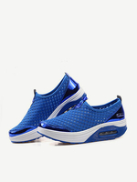 Big Size Mesh Breathable Rocker Sole Platform Sport Shoes