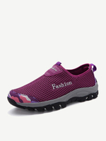 Big Size Mesh Color Blocking Breathable Slip On Casual Outdoor Shoes
