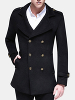 Black Infrared Heat Intelligent APP Controlled Wool Jacket for Men