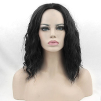 Black Short Curly Hair Wig High Temprature Fiber Cosplay Hair Extensions