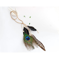 Bohemian Hair Accessories Black Feather Peacock Hairwear