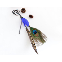 Bohemian Hair Accessories Peacock Blue Feather Hairwear