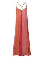 Bohemian Patchwork Spaghetti Strap Backless V-neck Women Maxi Dress