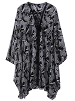 Bohemian Printed Batwing Sleeve Cross V Neck Beach Dresses
