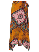 Bohemian Printed Side Slit Irregular Women Maxi Skirt