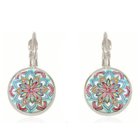 Bohemian Retro Earrings Copper Flower Vintage Earrings
