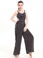 Bohemian Strap Printed Long Rompers