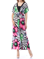 Bohemian Women Floral Printed Short Sleeve Maxi Dresses