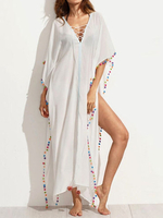 Bohemian Women Loose Lace-Up Beach Sunscreen Dress