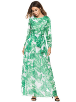 Bohemian Women Printed Long Sleeve Chiffon Maxi Dresses