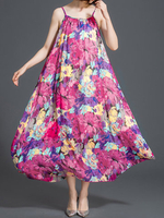 Bohemian Women Spaghetti Strap Foral Print Dresses