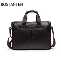 BOSTANTEN Men Vintage Casual Handbag Genuine Leather Business Crossbody Bag