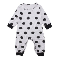 Boys Toddler Dots Printed Long Sleeve Rompers