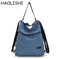 Brand HAOLISHI Women Casual Canvas Shoulder Bag Leisure Crossbody Bag Outdoor Backpack