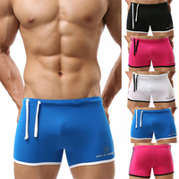 BRAVE PERSON Sexy Breathable Solid Color Beach Swimming Surf Sport Bodybuilding Trunks for Men