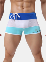 BRAVE PERSON Sexy Mesh Breathable Beach Swimming Surf Mixed Colors Boxers Trunks for Men