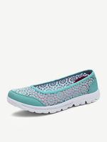 Breathable Lace Slip On Soft Sole Flat Casual Shoes