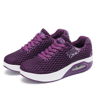 Breathable Platform Rocker Sole Mesh Lace Up Trainers