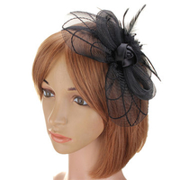 Bridal Hair Accessories Feather Flowers Hat Gauze Veil Headdress Hair Bands