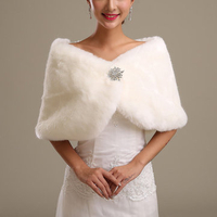 Bride Faux Fur Shawls Wrap Bridal Wedding Dress Accessories Cape Coat Cloak Jacket