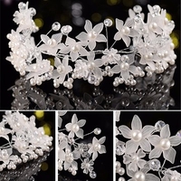 Bride Flower Artificial Pearl Headpiece Bridal Wedding Headband Hair Accessories