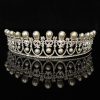 Bride Rhinestone Crystal Pearl Tiara Crown Princess Queen Wedding Bridal Party Prom Headpiece