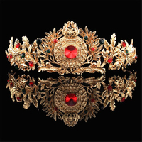 Bride Rhinestone Crystal Princess Queen Gold Crown Tiara Wedding Party Prom Headpiece