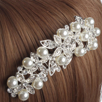 Bride Wedding Artificial Pearl Crystal Rhinestone Hair Clip Comb Hairpin Bridal Headpiece