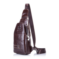 Bullcaptain Genuine Leather Chest Bag Business Crossbody Bag Sling Bag For Men