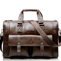 Business Crossbody Compound Cowhide Briefcase Vintage Laptop Bag For Men