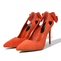 Butterfly Knot Hollow Out High Heel Stiletto Pointed Toe Pumps