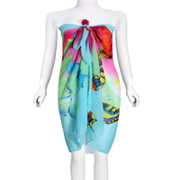 Butterfly Pattern Printed Chiffon Belt Dress Beach Towels