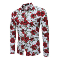 Button Up Slim Floral Printing Designer Shirts