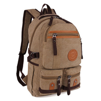 Canvas Backpack 15 Inch Vintage Casual Waterproof Laptop Bag For Men