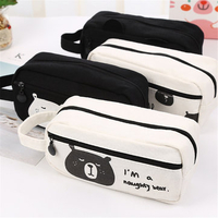Canvas Bear Pencil Pen Bag Makeup Stationery