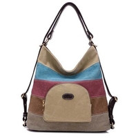 Canvas Color Blocking Joint Handbag