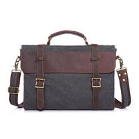 Canvas With Leather Crossbody Bag Vintage Single-shoulder Bag Handbag Briefcase For Men