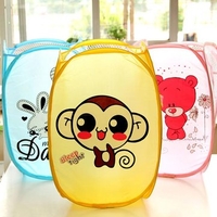Cartoon Portable Laundry Storage Basket Foldable Clothes Mesh Bag
